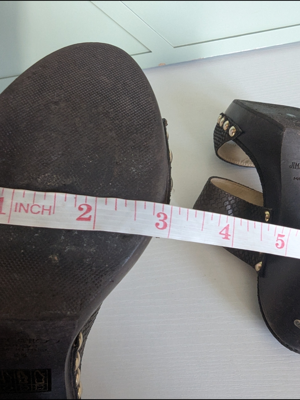 Jimmy Choo Ulrika wooden platform slides sandals - Picture 12 of 13